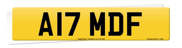 Registration number A17 MDF